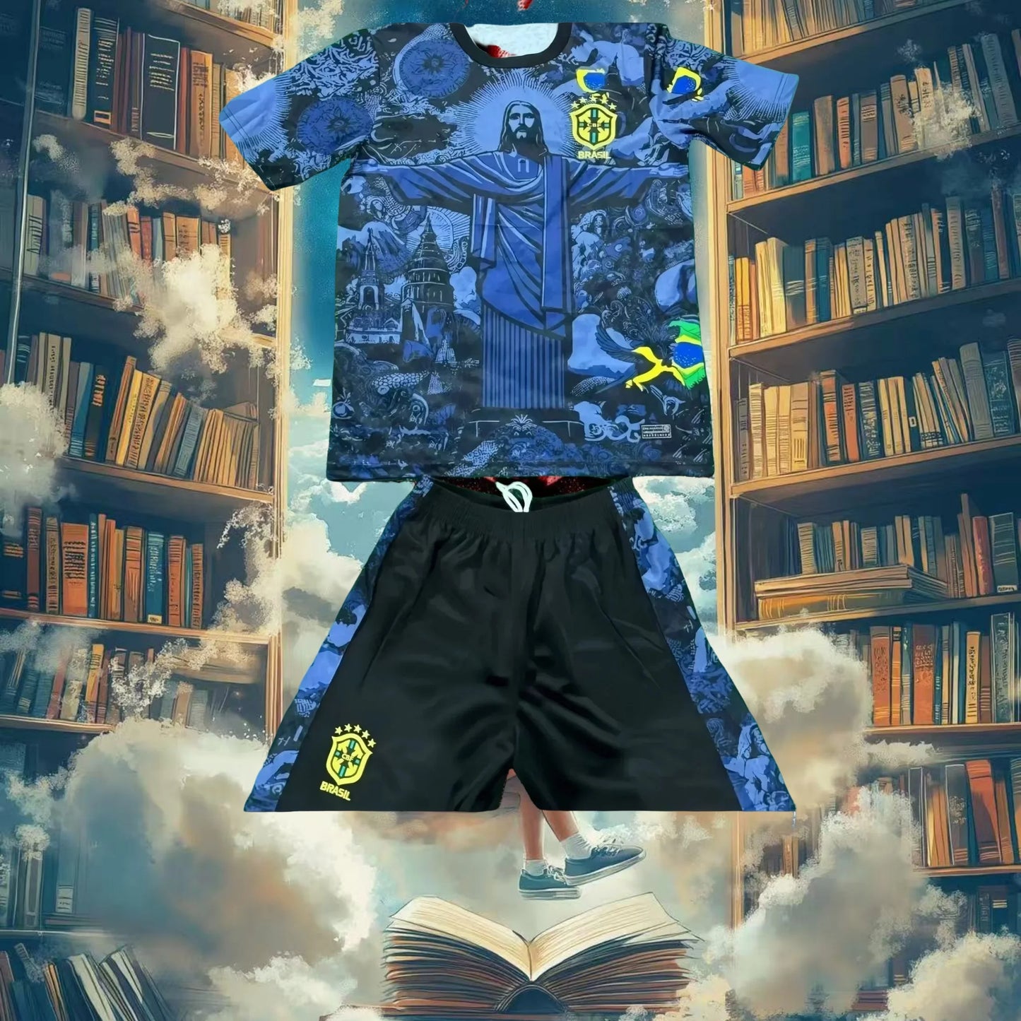 25-26 Latest Explosive Sports Football Jersey Brazil Special Edition Training Jersey Summer Adult Men's Crew Neck Set Quick Dry