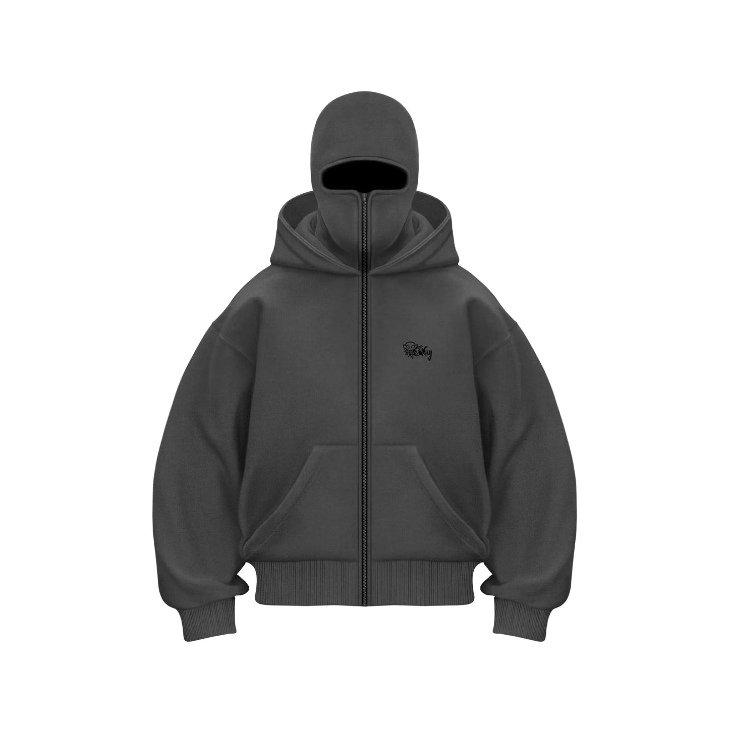 Autumn Solid Color Ninja Turtleneck Hoodies For Men Y2K Vintage Fleece Sweatshirts Hip Hop Japanese Streetwear Oversized Hoodie